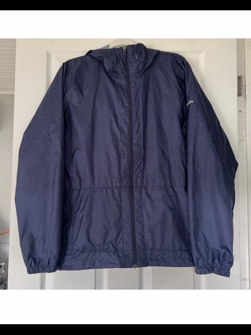 Columbia Navy Women's Hooded Windbreaker Jacket